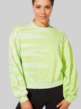 Barry's Tie-Dye Cropped Crewneck Sweatshirt, Size Large